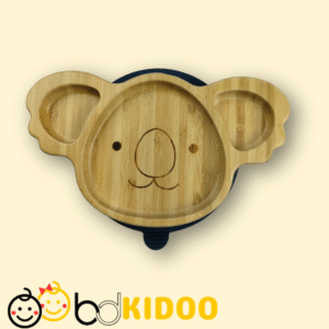 Premium Koala Shape Bamboo Baby Plate with Silicone Suction Base