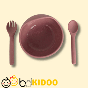 Premium Silicone Baby Bowl Set with Spoon & Fork | Non-Slip | BPA Free | Soft & Safe Feeding Set