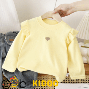 Baby Girl Ruffle Long Sleeve Cotton Top – Soft, Stylish & Adorable | bdkidoo